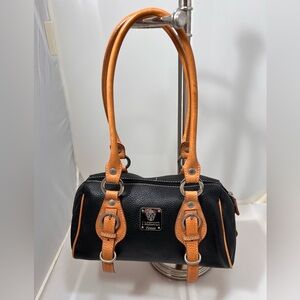 I Medici Firenze Black & Tan Leather Handbag
